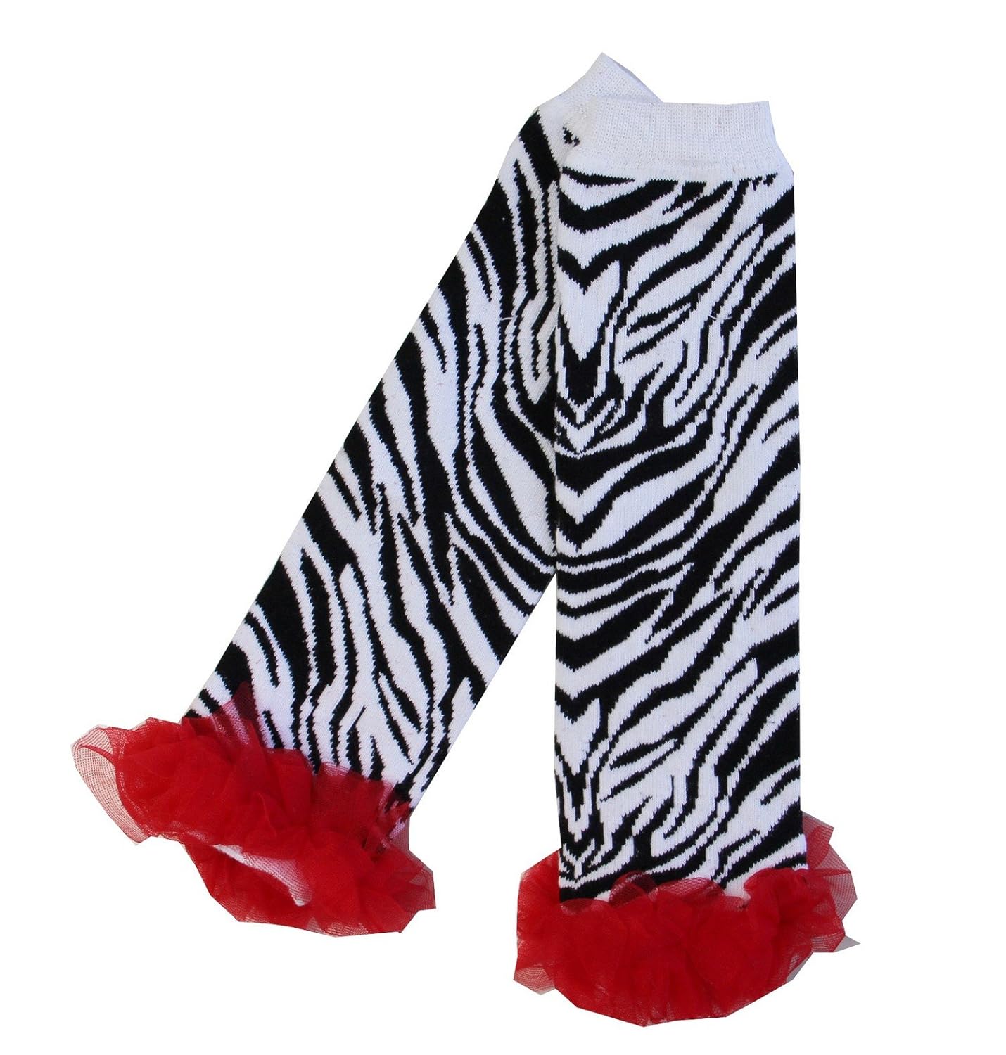 

Baby Red Ruffles Zebra Leg Warmers