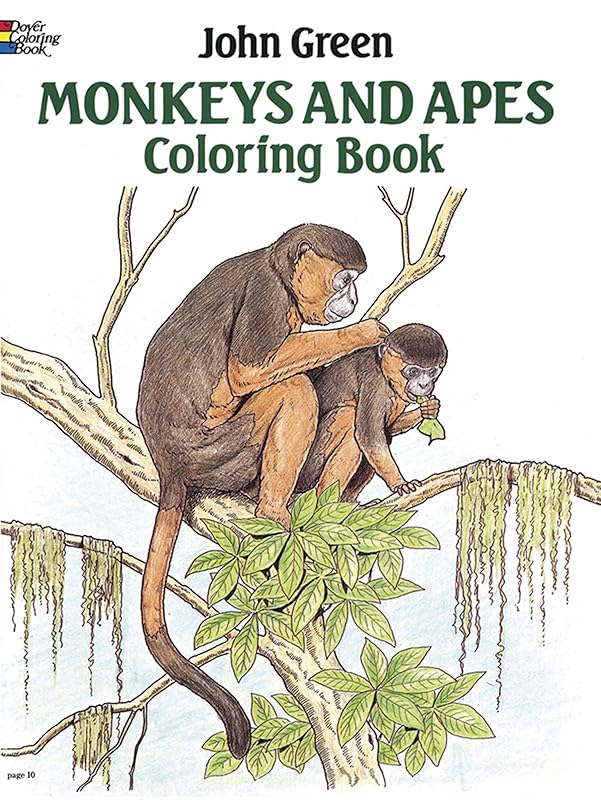 Monkeys and Apes Coloring Book (Dover Animal Coloring Books) by John Green