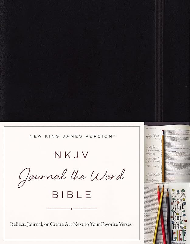 NKJV, Journal the Word Bible, Hardcover, Black, Red Letter Edition: Reflect, Journal, or Create Art Next to Your Favorite Verses by Thomas Nelson