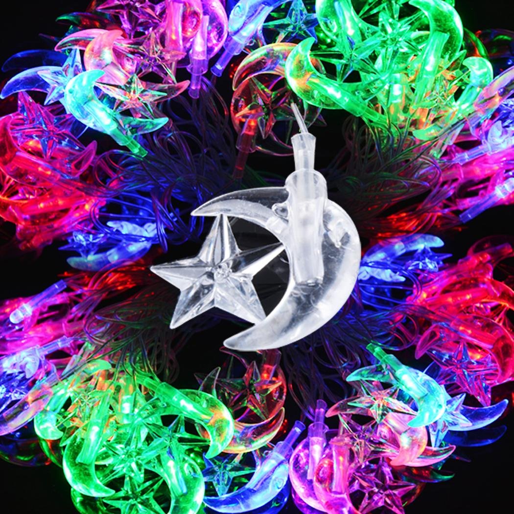 

FINEJO 5M 28 LED Star/moon Shape Christmas String Light Party Garden Decor US Plug