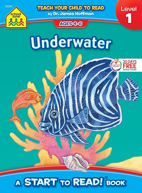 School Zone Underwater, Start to Read! Book Level 1: Ages 4 to 6, Rhyming, Early Reading, Vocabulary, Simple Sentence Structure, and More (School Zone Start to Read! Book Series) by School Zone