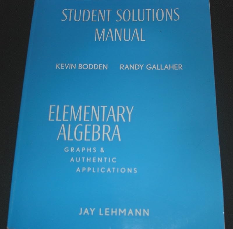 Student Solutions Manual - Component by Jay Lehmann