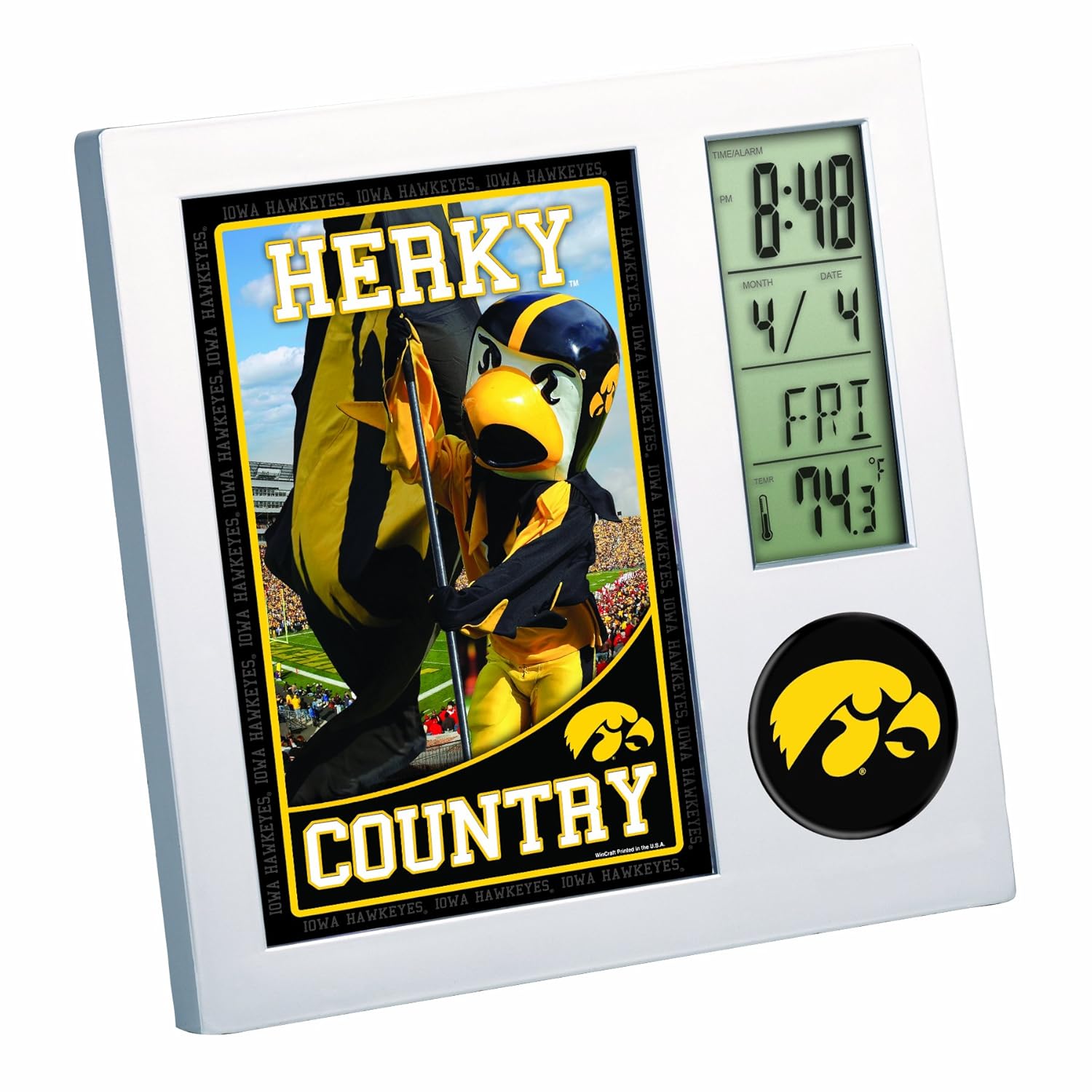 

NCAA Iowa Hawkeyes Digital Team Desk Clock Picture Frame