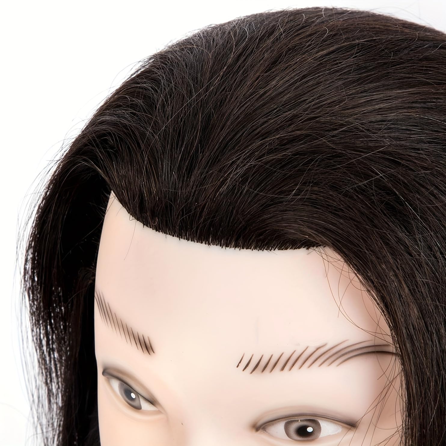 Übungskopf mit Echthaar, Kosmetikschüler-Übungskopf für Haarstyling & Friseur-Übungskopf (männlich) zum Üben von Haarschnitt und Barttrimmen_voghion.com