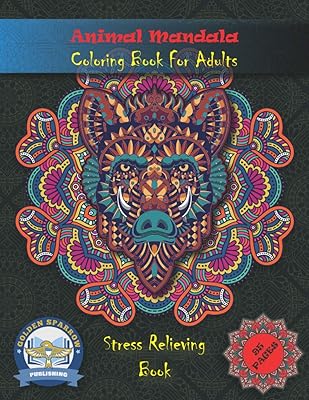 Animal Mandala Coloring Book For Adults, Stress Relieving Book: 46 Amazing Patterns For Relaxation, Meditation, Chillout