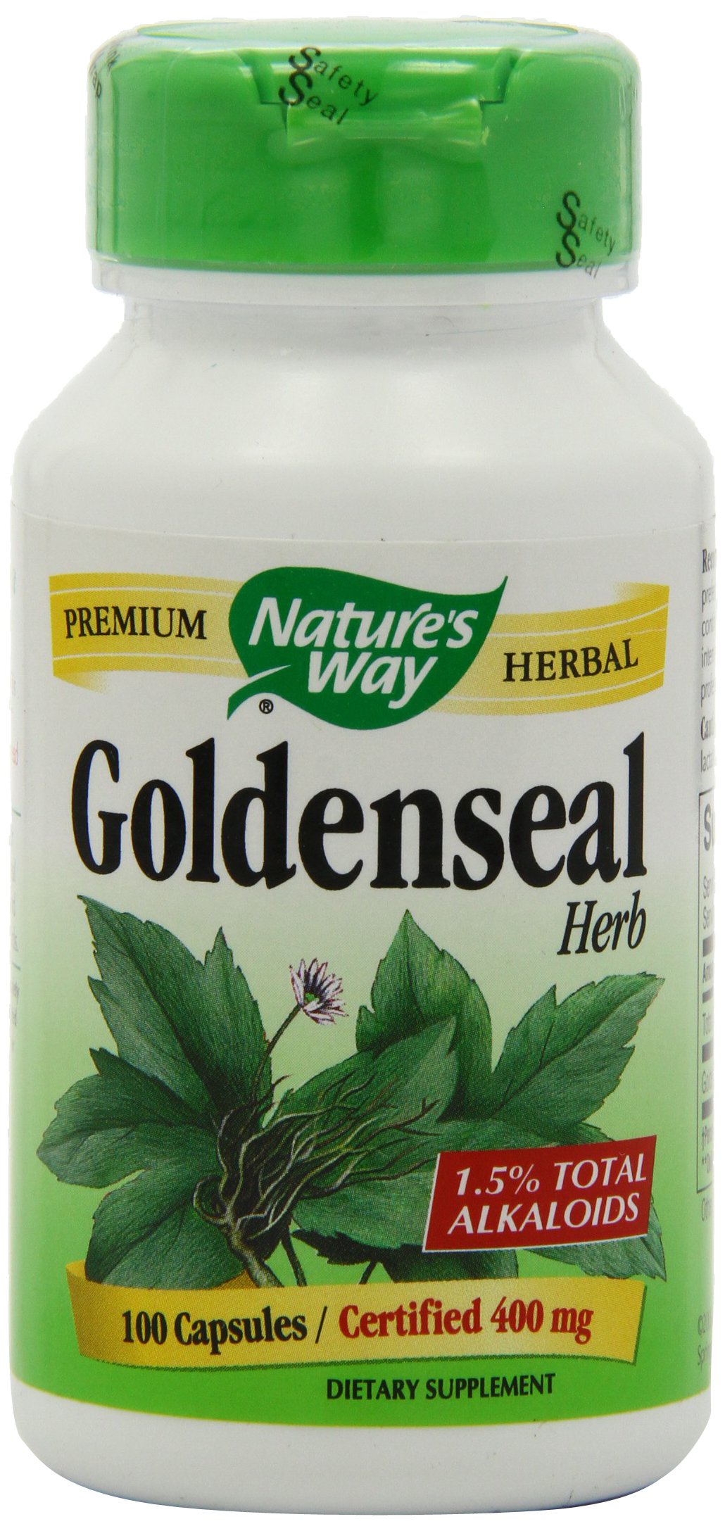 natures way goldenseal herb capsules, 400 mg, 100-count