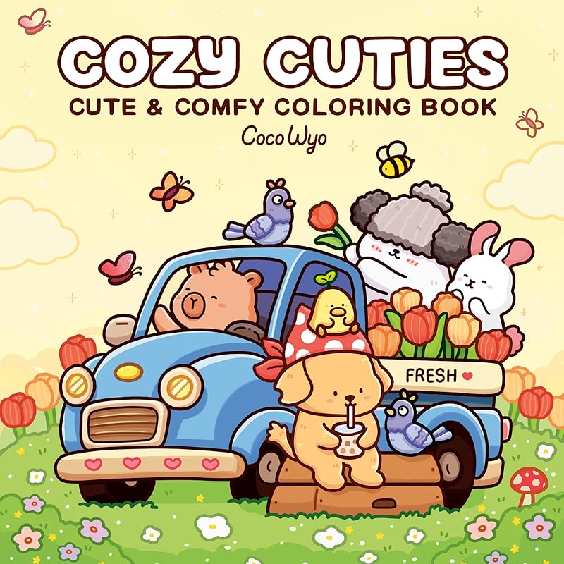 Cozy Cuties: Coloring Book for Adults and Kids (Cozy Spaces Coloring) by Coco Wyo