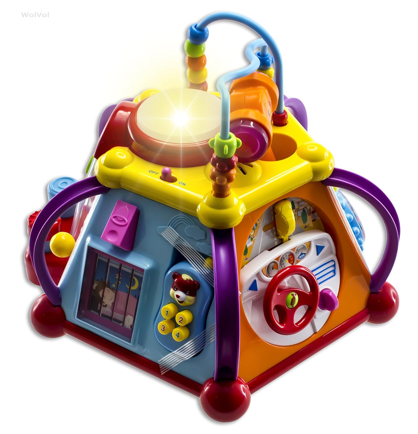 

WolVol Musical Activity Cube Play Center with Lights, 15 Functions & Skills - Great Gift Toys for the Little Ones