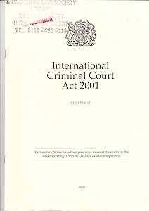 International Criminal Court Act 2001 (House of Commons Bills)