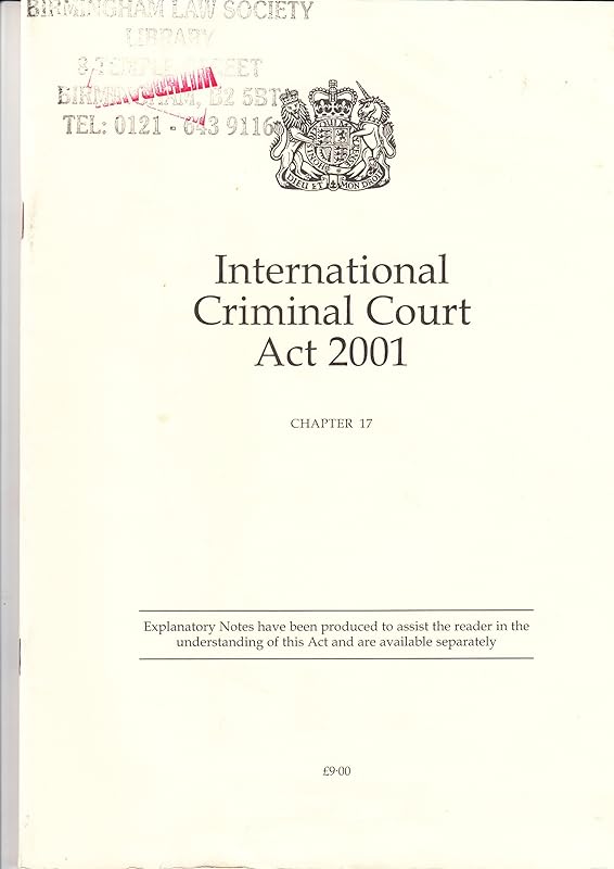 International Criminal Court Act 2001 (House of Commons Bills) by unknown author