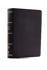 NKJV, Compact Single-Column Reference Bible, Genuine Leather, Black, Comfort Print: Holy Bible, New King James Version