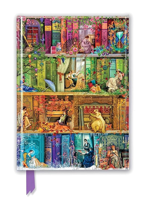 Aimee Stewart: A Stitch in Time Bookshelves (Foiled Journal) (Flame Tree Notebooks) by Flame Tree Studio