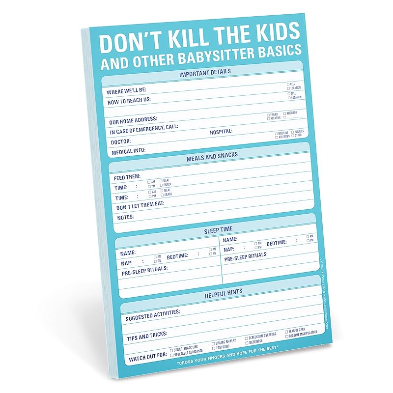 Knock Knock Don't Kill the Kids Pad by Knock Knock
