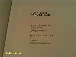 Accounting, Text and Cases (Robert N. Anthony/Willard J. Graham Series in Accounting)