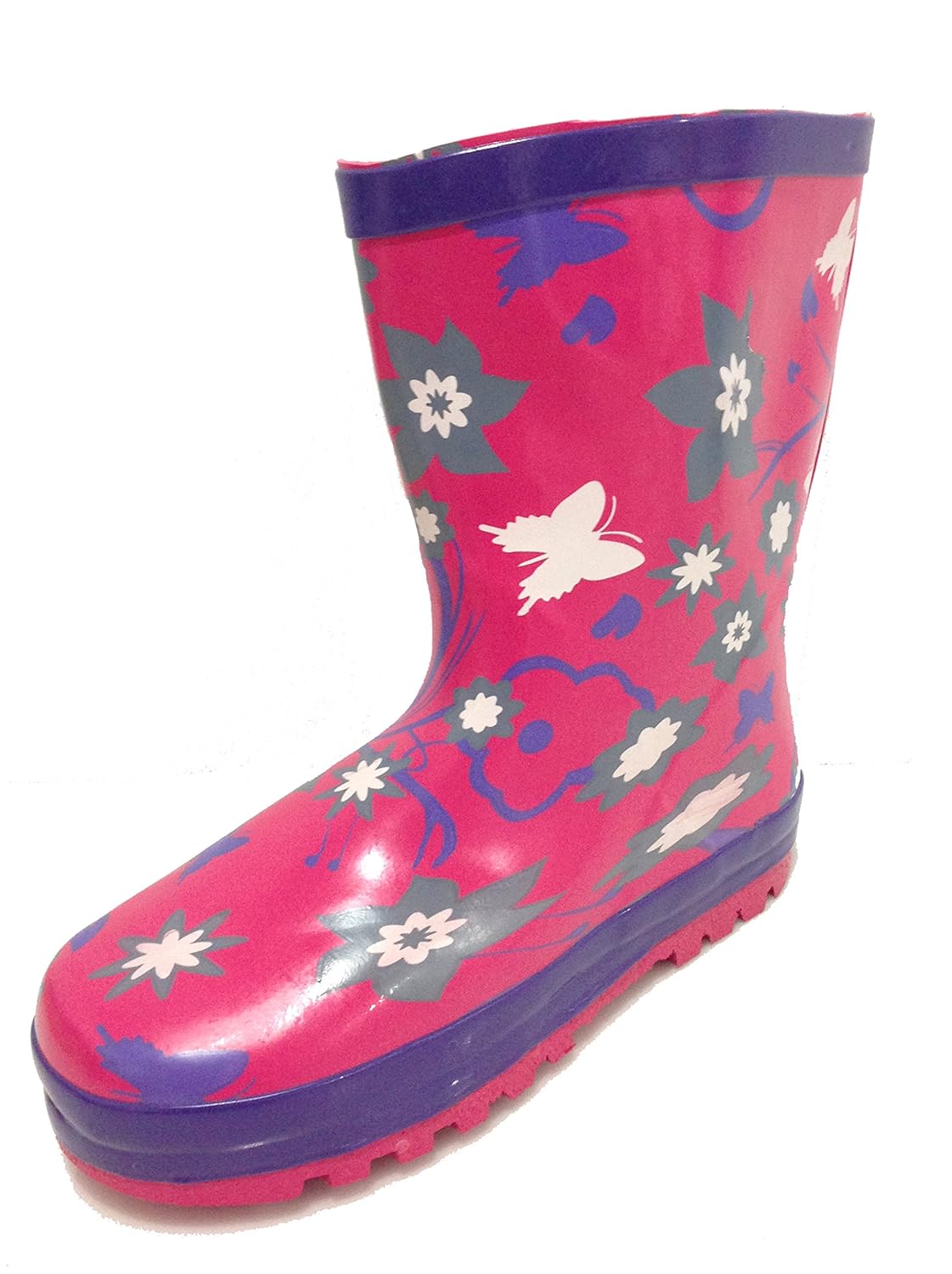 

OAR Toddler & Little Girls Pink Hippie Flower Rain Boots w/ Lining
