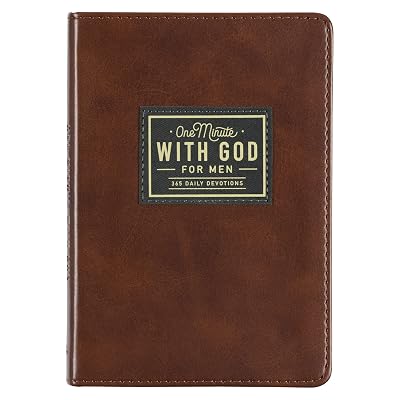 One Minute with God for Men 365 Devotions, Brown Faux Leather Flexcover