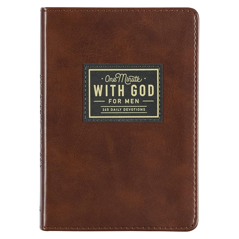 One Minute with God for Men 365 Devotions, Brown Faux Leather Flexcover by Ronald A Beers