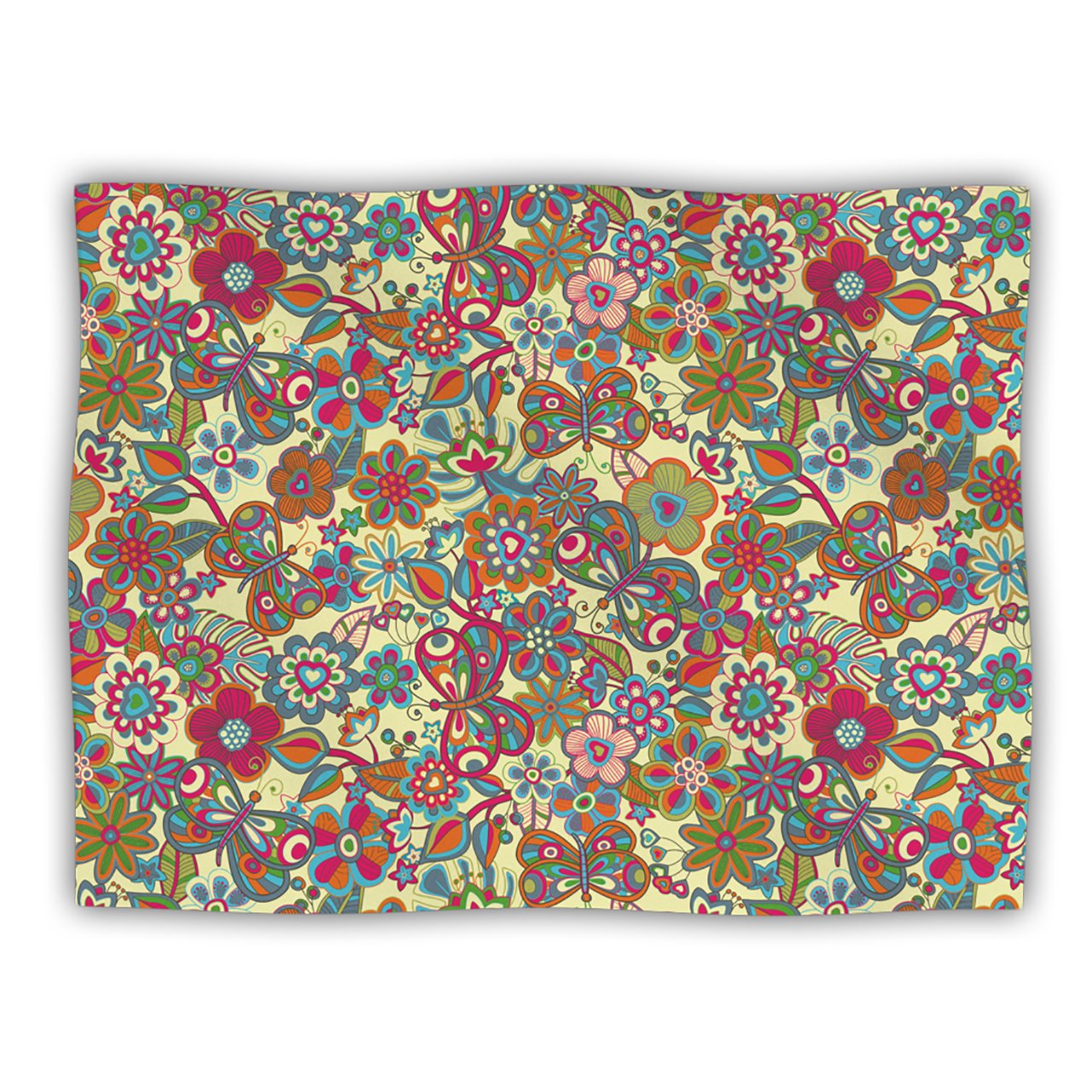 

Kess InHouse Julia Grifol 'My Butterflies and Flowers in Yellow' Dog Blanket, 40 by 30-Inch