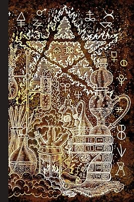 Grimoire Spell Book: Book of Shadows Layout with Cornell Notes for Manifestation Updates - Fiery Pentagram (Book Of Shadows - Witchcraft For Beginners - Grimoire Spell Book)