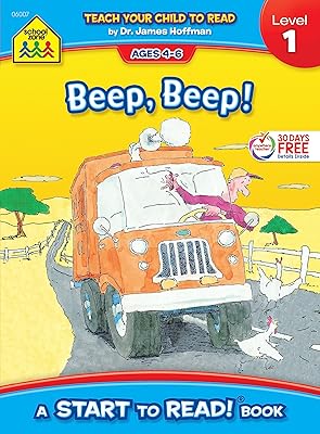 School Zone - Beep, Beep!, Start to Read!® Book Level 1 - Ages 4 to 6, Rhyming, Early Reading, Vocabulary, Simple Sentence Structure, Picture Clues, and More (School Zone Start to Read!® Book Series)