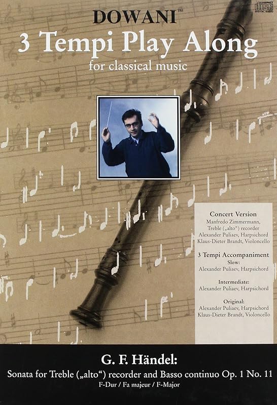 Handel - Sonata in F Major Op. 1 No. 11 for Treble Recorder and Basso Continuo (3 Tempi Play Along for Classical Music) by Georg Friedrich Handel