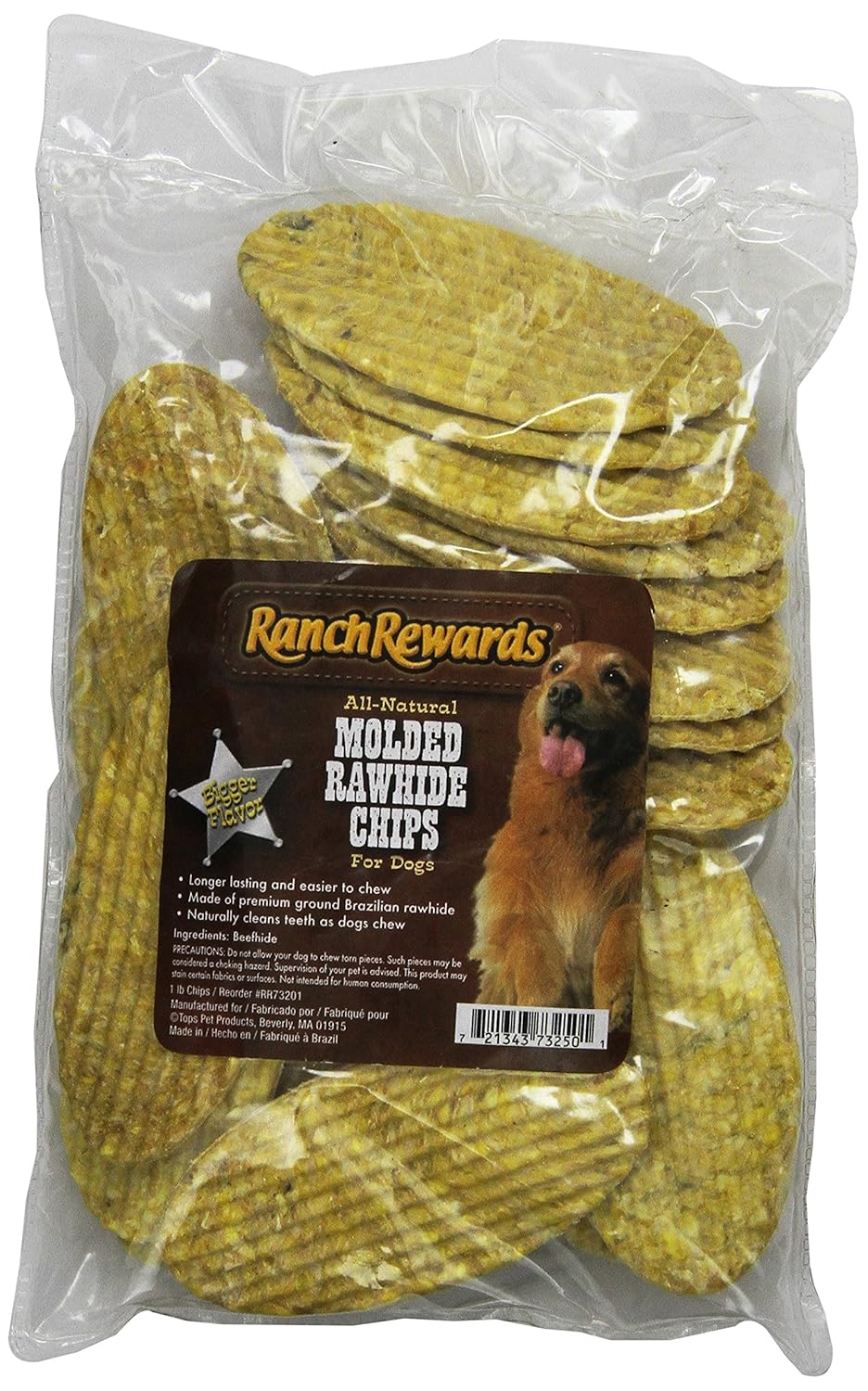 

Ranch Rewards Beefhide Molded Rawhide Dog Chips, 1-Pound