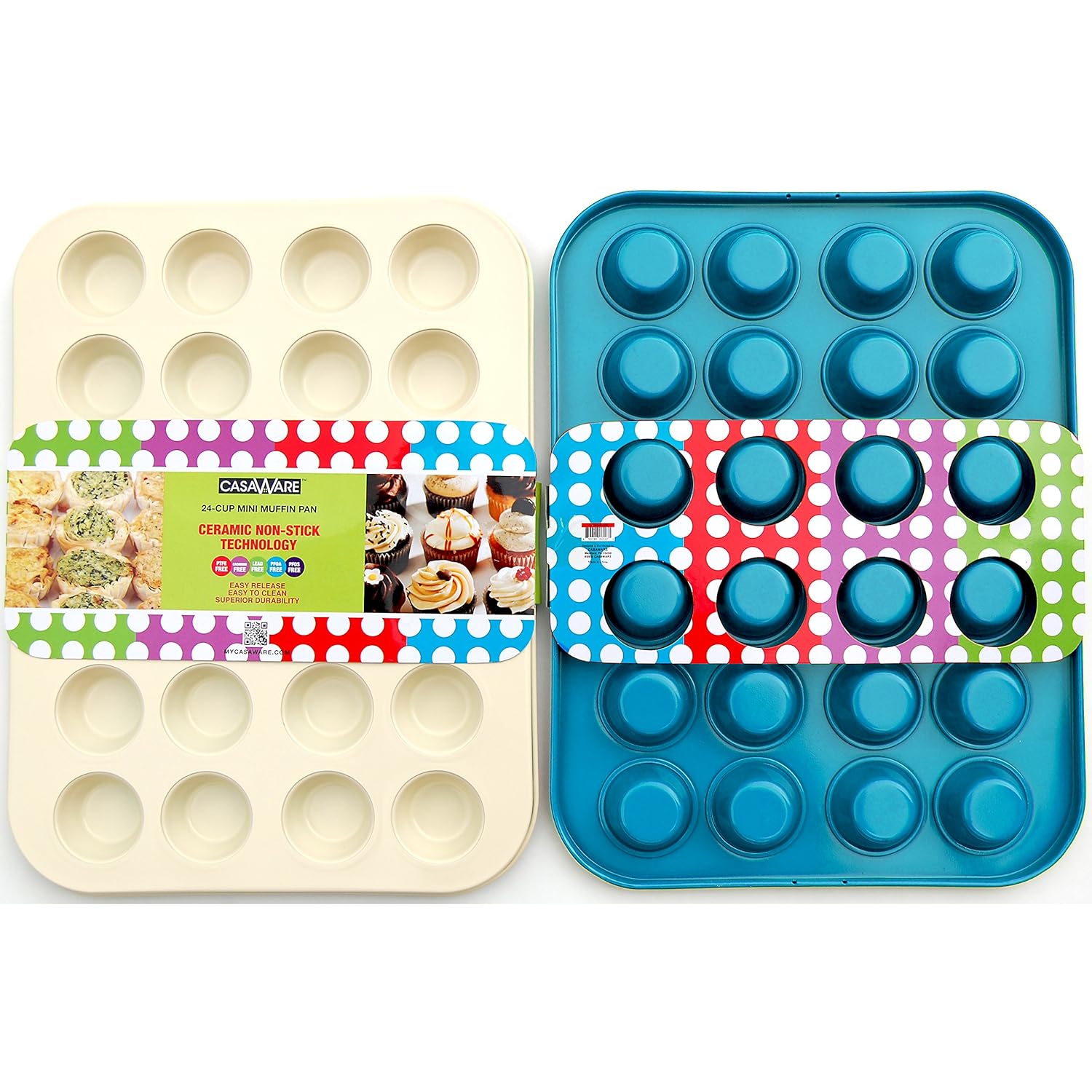 

CasaWare Ceramic Coated Non-Stick Mini Muffin Pan 24 Cups