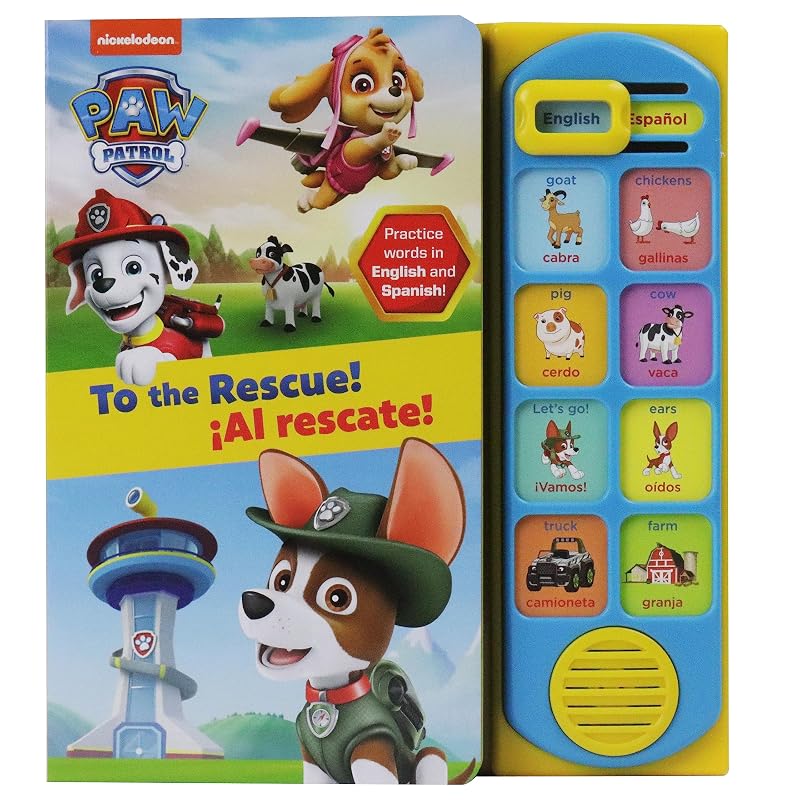 Nickelodeon PAW Patrol Marshall, Tracker, and Skye - To the Rescue! Al Rescate! - English and Spanish Bilingual Sound Book - PI Kids (English and Spanish Edition) by PI Kids