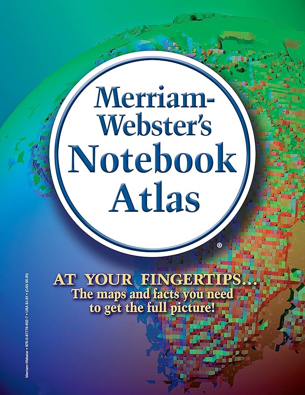 Merriam-Webster’s Notebook Atlas - Features Full-Color Maps - Fits in a 3-ring Binder by Merriam-Webster
