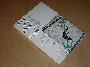 Recherches sur la Philosophie et le Langage N°4 / Langage et Philosophie des Sciences / Université de Grenoble2, UER Philosophie et Sociologie