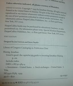 Greed Is Good: The Capitalist Pig Guide to Investing by Jonathan Hoenig