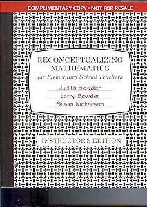 reconceptualizing mathematics for elementary School Teachers INSTRUCTOR'S EDITION