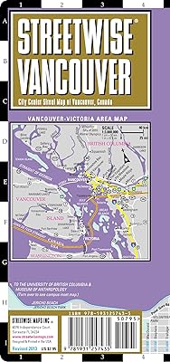 Streetwise Vancouver Map - Laminated City Center Street Map of Vancouver, Canada
