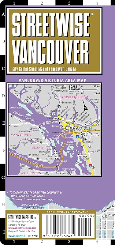Streetwise Vancouver Map - Laminated City Center Street Map of Vancouver, Canada by Streetwise Maps