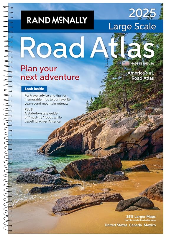 Rand McNally Road Atlas Large Scale 2025: United States, Canada, Mexico (Rand McNally Large Scale Road Atlas USA) by Rand McNally