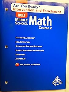 Holt Middle School Math: Are You Ready? Intervention and Enrichment with Answer Key Course 2