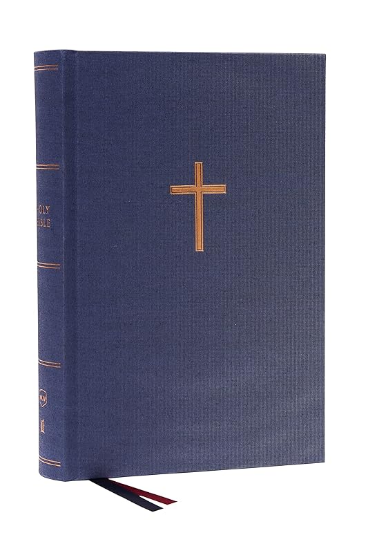 NKJV, Single-Column Wide-Margin Reference Bible, Cloth over Board, Blue, Red Letter, Comfort Print: Holy Bible, New King James Version by Thomas Nelson