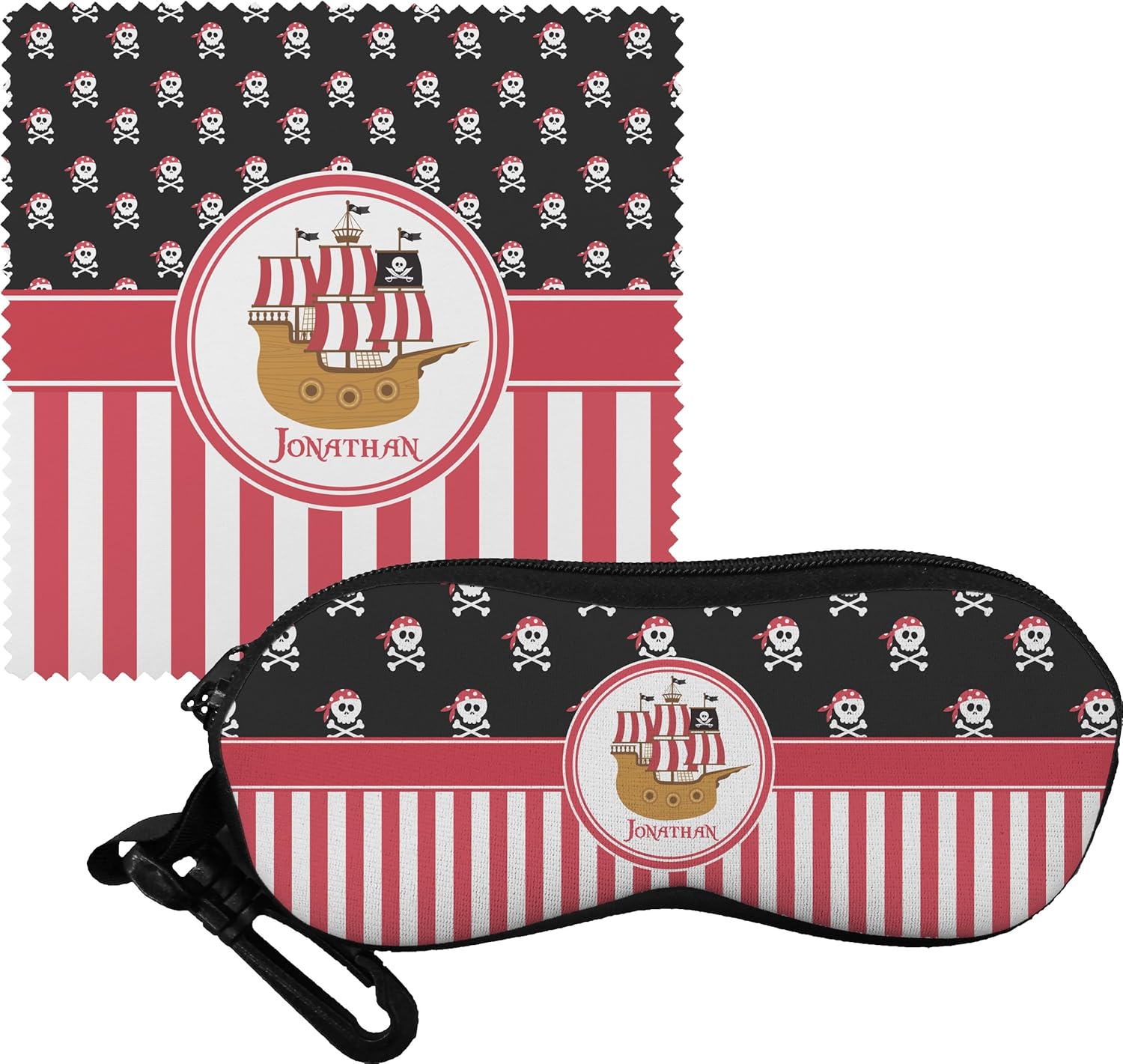 

Pirate & Stripes Personalized Eyeglass Case & Cloth