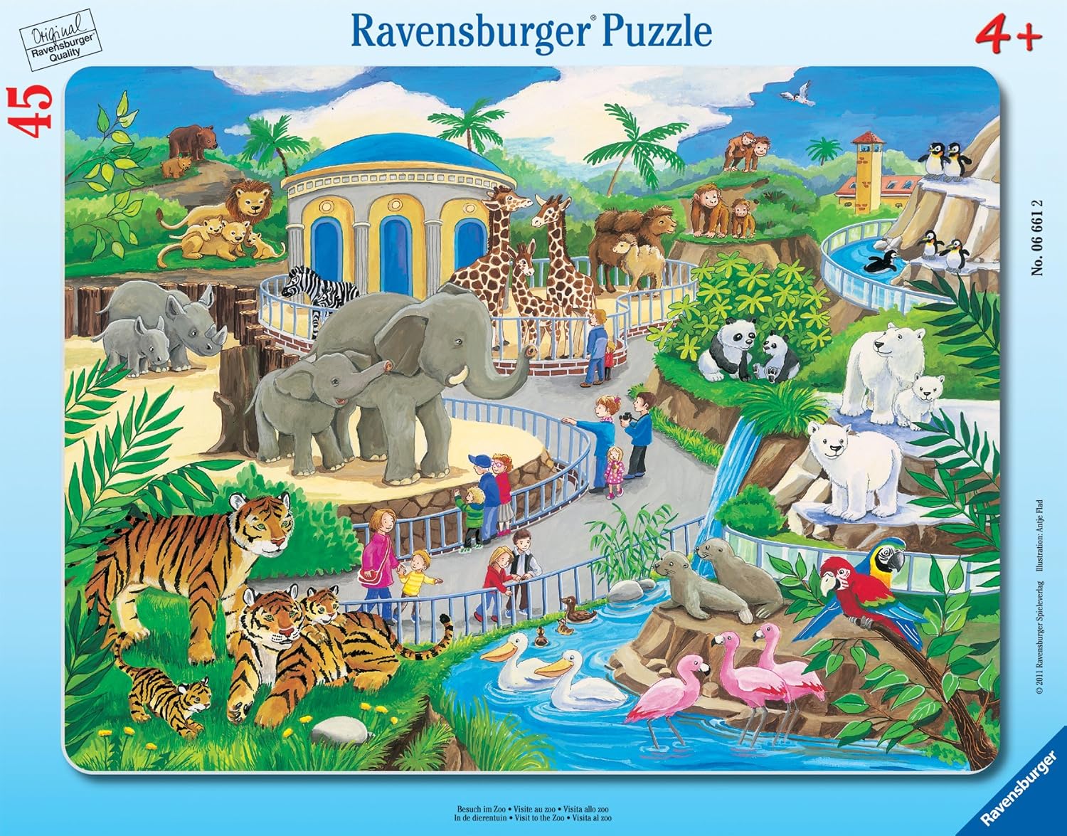 ravensburger 访问动物园图案 45 片相框儿童拼图 – 每一片都是*的