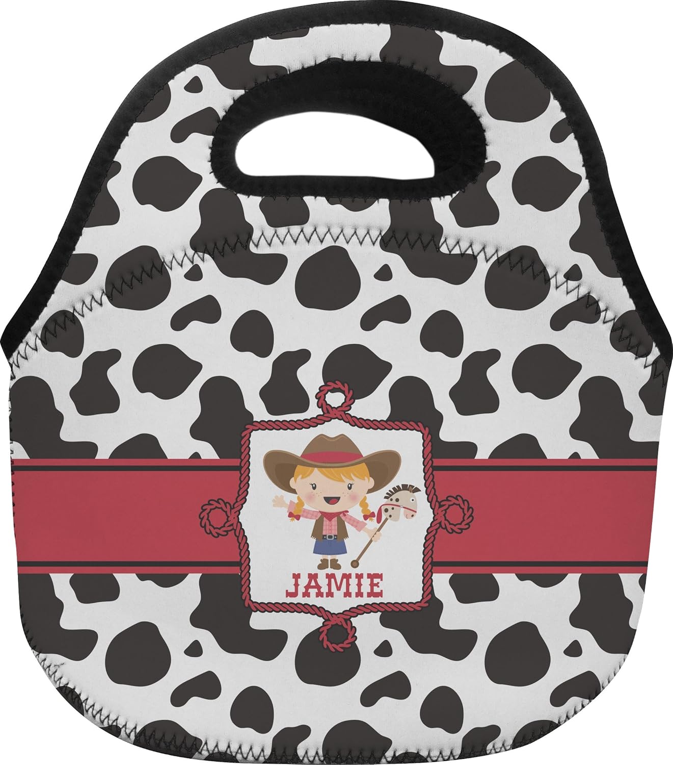 

Cowprint Cowgirl Personalized Lunch Bag