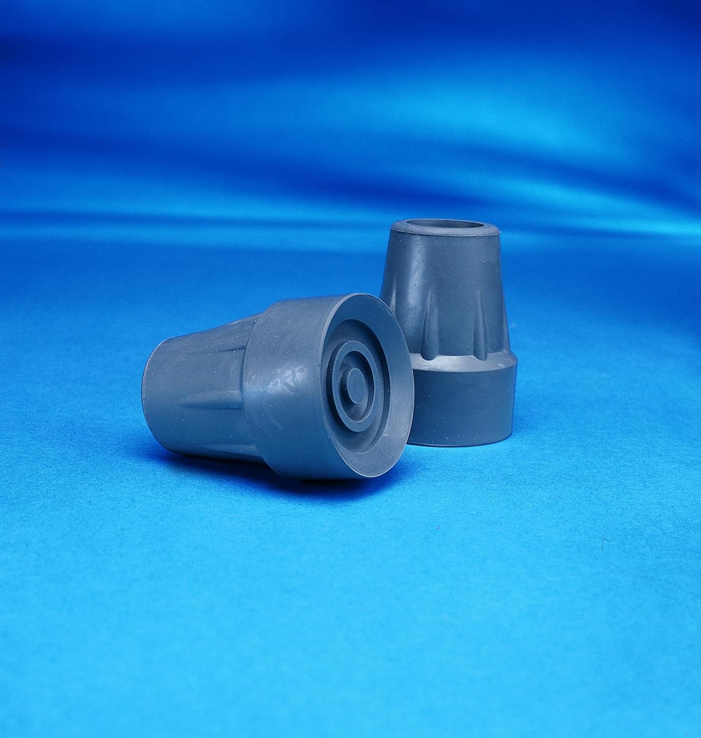 Rubber Crutch Tip Replacement Large, 1.75'' O.D. Base, Gray 2/Pack
