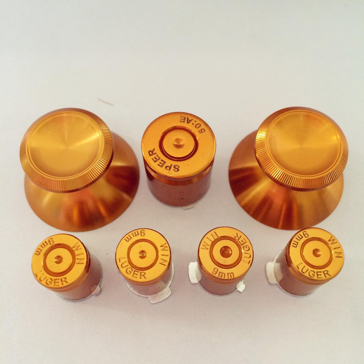 

3CLeader® Metal Thumbsticks thumbgrips and Bullet ABXY &Guide Buttons for Xbox360 Controllers Color gold