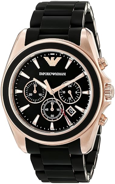 emporio armani mens ar6066 sportivo rose gold-ton