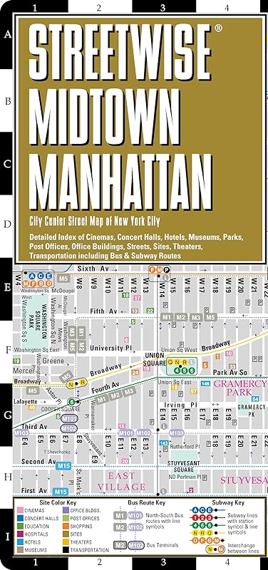 Streetwise Midtown Manhattan Map - Laminated City Street Map of Midtown Manhattan, New York by Michael Brown