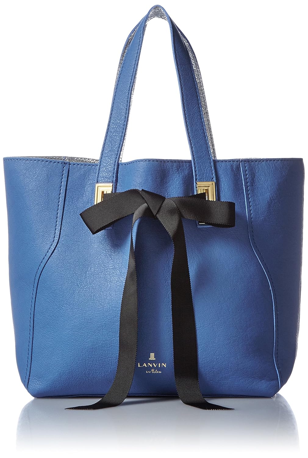 lanvin en bleu缎带蝴蝶结中号皮革手提袋