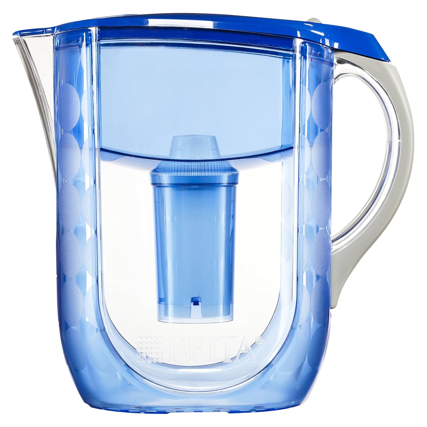 brita grand water filter pitcher, blue bubbles, 10 cup