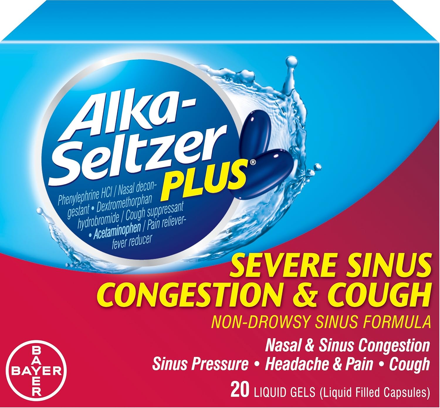 alka-seltzer plus severe sinus congestion and cough liquid gels
