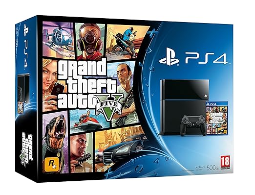 PlayStation 4 - Consola, Color Negro + GTA V