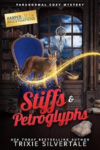 Stiffs and Petroglyphs: Paranormal Cozy Mystery (Harper and Moon Investigations Book 3)
