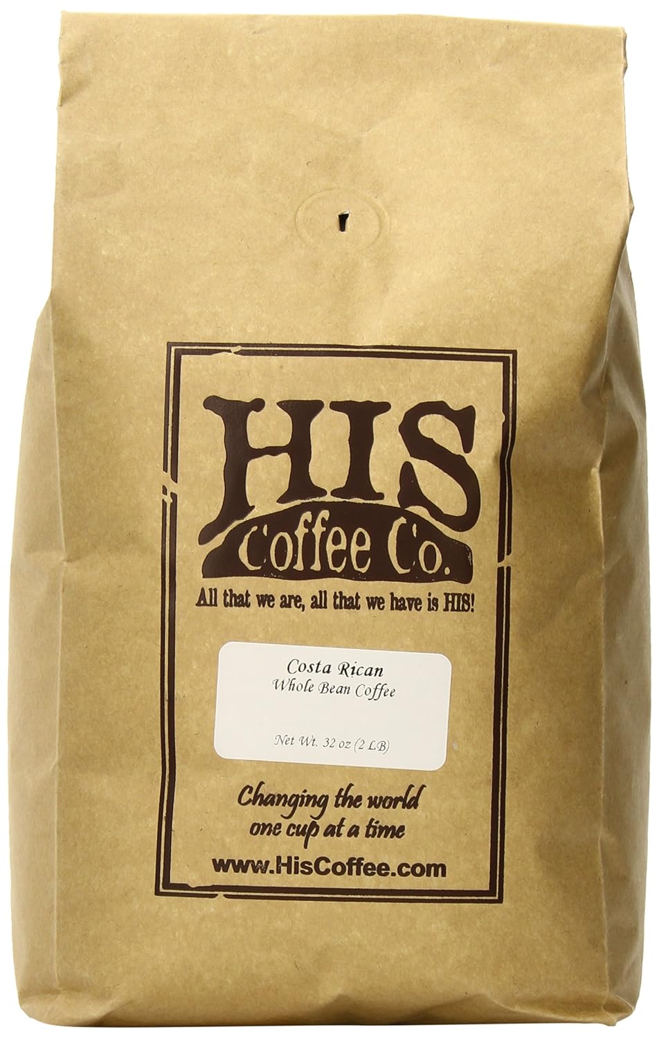 his coffee whole bean coffee, costa rican, 32 ounce